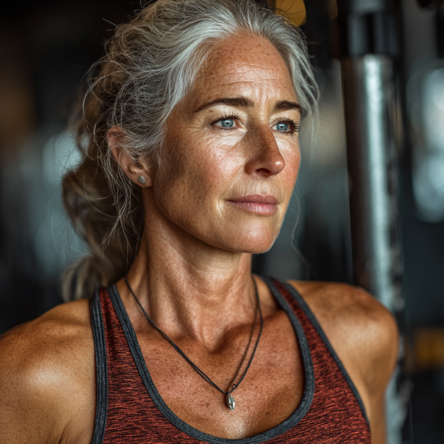 Група літніх людей займається спортом на свіжому повітрі